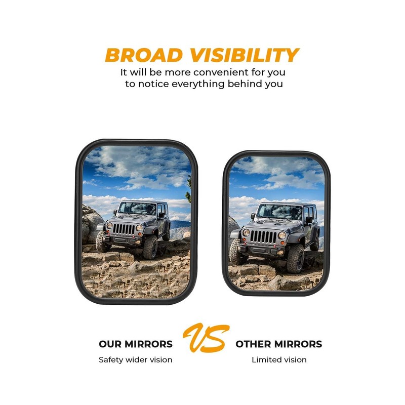 JOYTUTUS Mirrors Doors Off Compatible with 1987-2026 Wrangler YJ TJ