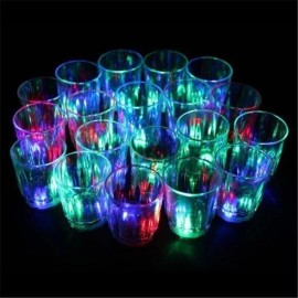 Unbranded 24/pk Non-toxic Plastic Colorful Flashing Light UP LED Cups Shots Glass for Bar