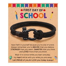 PINKDODO Back to School Stuff Gifts First Day of Kindergarten Preschool Pre K First 1st Second 2nd Third 4th 5th 6th Grade Bracelet Gifts for Son