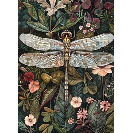 AIBOERL Dragonfly Diamond Art Kits for Adults,DIY Diamond Art 5D Gem Art Kits,Full Drill Diamond Painting Diamond Dots Crafts for Home Wall Door Decor Gift 11.8x15.7inch