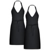 Liitrsh 2 Pcs Unisex V Neck Apron 2 Pocket Tuxedo