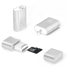 [3 Pack] Micro SD Card Reader for Android,Micro SD Card to USB Adapter, TF Card Reader with Mini Size for Camera Memory Card Reader, Wansurs Card Reader for PC Laptop (Silver)