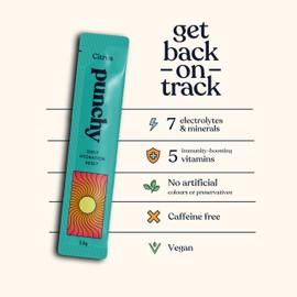 Punchy Drinks Hydration Sachets x10 Citrus - Electrolyte Powder Rehydration Sachet with Sodium, Magnesium, Vitamin C & More - Advanced Powder for Enhanced Hydration & Recovery - Caffeine Free, Vegan
