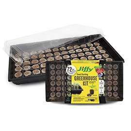 Jiffy 36mm Biodegradable 72 Peat Pellet Greenhouse with Bonus Plant Nutrients Sample & Plant Markers (2 Pack)
