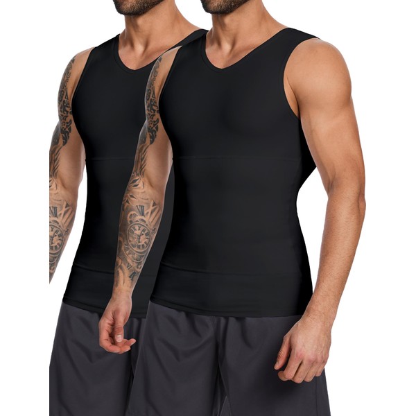 MISS MOLY 2 Pack Gynomastica Tummy Control Undershirt V Neck