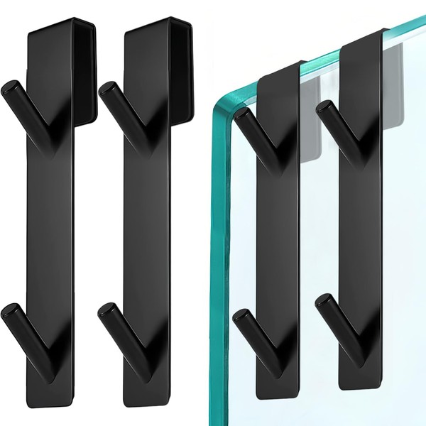 ChAusa Pack of 2 Towel Holder Shower Glass Wall Hooks