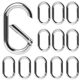Gopal 12Pcs Small Carabiner Clip: 1.15in Tiny Oval Clasp Carabiners - Spring O Ring Hook Chain Connector - Zinc Alloy Mini Purse Keychain Clips Replacement, Multi-use for Bag Dog Tag Paracord Lanyard