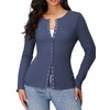 Albe Rita Waffle Cardigan Sweater Shirts for Women Lightweight Button