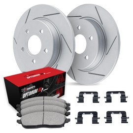 R1 Concepts Rear Brakes and Rotors Kit |Rear Brake Pads| Brake Rotors and Pads| Optimum OEp Brake Pads and Rotors| Hardware Kit|fits 2006-2015 Mazda MX-5 Miata
