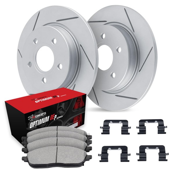 R1 Concepts Rear Brakes and Rotors Kit |Rear Brake Pads|