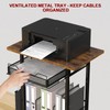 Mobile 3-Tier Printer Stand with 2-Drawer File Cabinet, 24 Extended