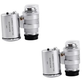 Operitacx Pack of 2 Loop Magnifying Glasses, Coin Magnifier, Jeweler's Magnifier, Foldable Jewellery Magnifier, Eye Loupe, LED Magnifying Glasses, Hand Magnifying Glass, Geobord Jewellery Loop