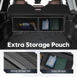Compatible with Toyota Land Cruiser Cargo Cover 2024 2025 Trunk Cover for Lexus GX550 Prado J250 with Extra Storage Net, Retractable Rear Security Shade Shield Cover No Gap Design