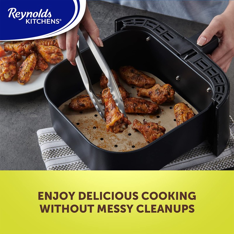 Reynolds Kitchens Air Fryer Liners 9'', 200 pcs Unbleached Parchment
