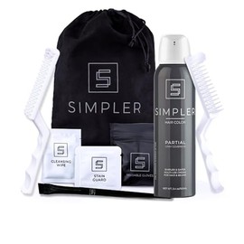 SIMPLER HAIR COLOR Tinte Para Cabello Masculino De Cobertura Parcial Más Simple - Tinte Permanente Para Barba Y Bigote - Tinte Para Barba Sin Amoníaco