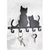 Maximex Key Board Cats-with 5 Hooks, Iron, Black, 15 x