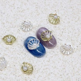 Coco Nail Line Pearl Shell Nail Parts 2 Types (4 Pieces) Ships Today / 코코네일 라인 진주 조개 네일파츠 2종 (4개입) 오늘출발
