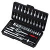 HSEAMALL 46PCS Socket Set,1/4" Drive Ratchet Socket Wrench Driver Bits