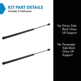 TRQ TRQ Back Glass Lift Support Shock Strut Set Compatible with 1994-1998 Jeep Grand Cherokee