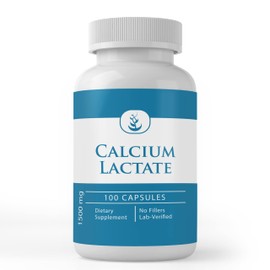 Pure Original Ingredients Calcium Lactate, (100 Capsules) Always Pure, No Additives Or Fillers, Lab Verified