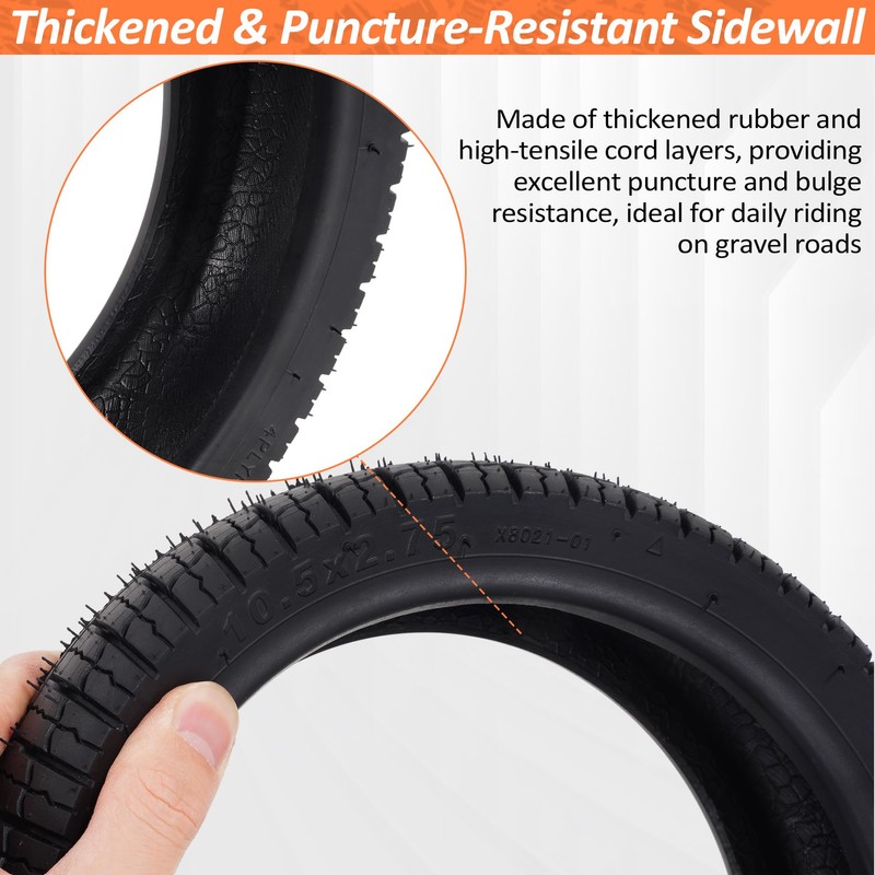 10.5x2.75 Tubeless Tire for Segway Ninebot P65 P100 P100S E-Scooter
