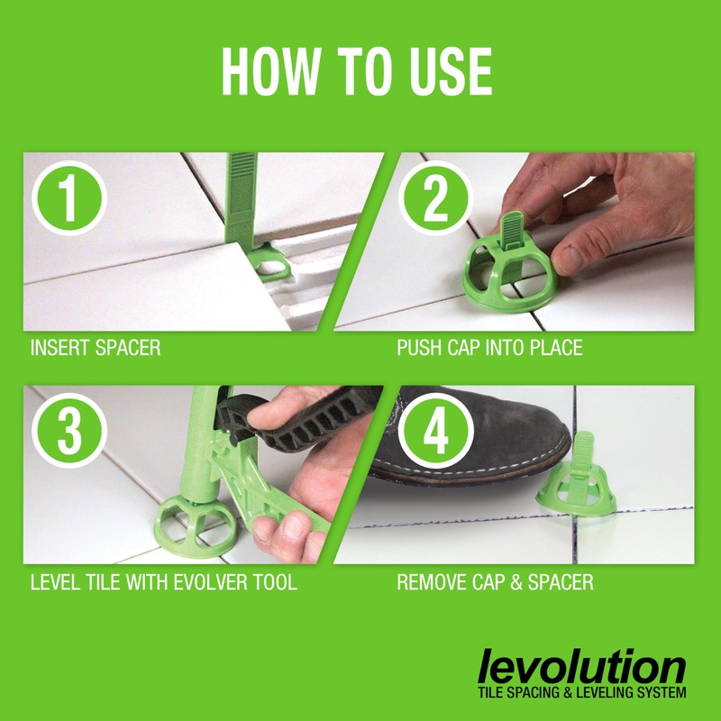 Miracle Sealants Levolution Pro Flat Spacer 1/8", Tile Leveling &