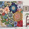 Neasow Boho Floral Shower Curtains for Bathroom, Bright Fabric Blossom