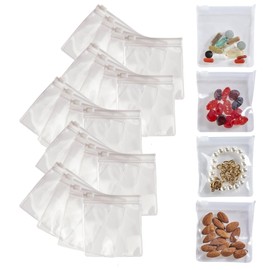 Smooth Trip Reusable Pill Pouch 24 Pack - Certified Food Grade, Ultra Clear Zippered BPA Free Bags for Vitamins, Pills, Snacks and Accessories - Larger 3.25 x 3.5" Size (24-count)