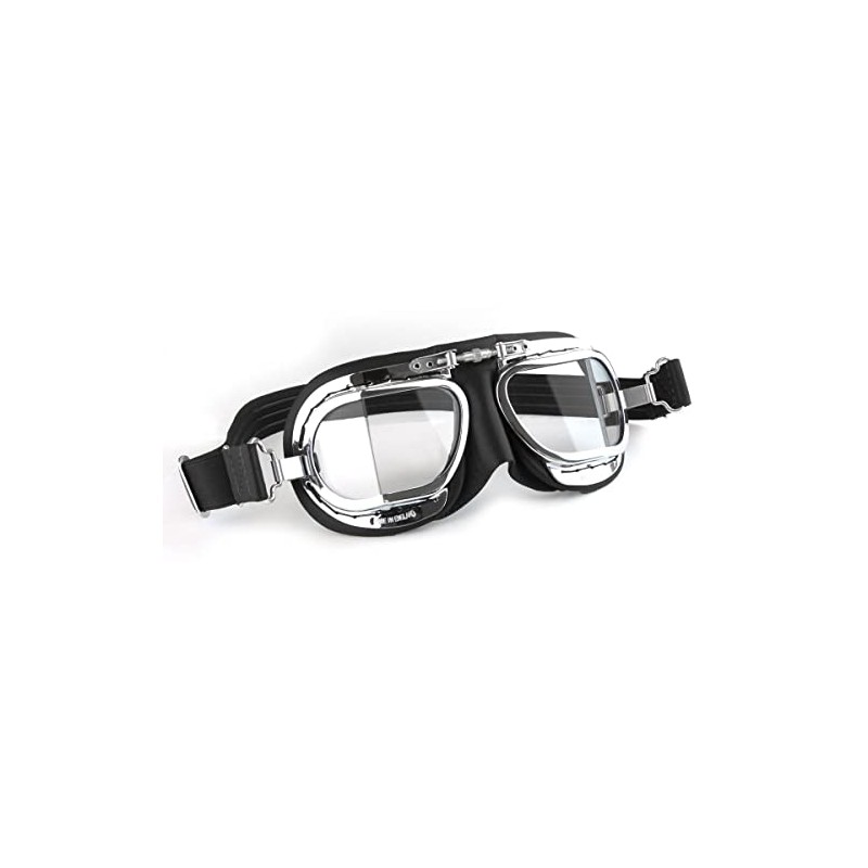 HDM Halcyon MK49 Leather Motorcycle Goggles for Open Face Helmets
