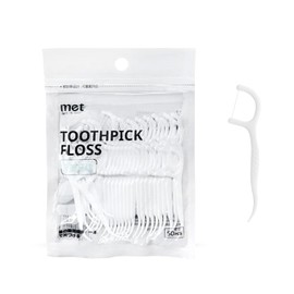 Metgoods Mini Dental Floss Picks, Easy Grip Handle Floss Sticks, Travel Floss Toothpicks, Storage with Sure-Zip Seal, 50 Count (50 Count)