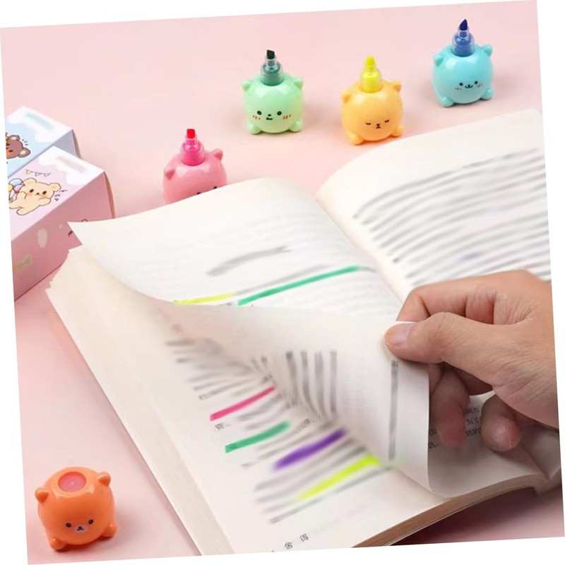 Tofficu 1 Set Bear Highlighter Bear Pens Pastel Highlighters Kawaii