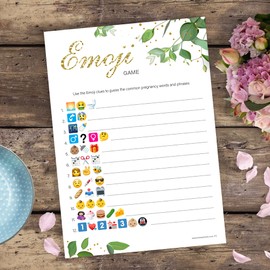 20 x Picture Baby Shower Game from Olivia Samuel - Botanicals Design (20 Guest Cards + 1 Card of Answers for The Host + Winner's Certificate)