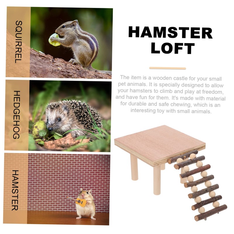 NOLITOY 1pc Hamster Standing Platform Wooden Climbing Ladder for Hamster