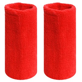 Sweatbands Sports Wristbands for Men and Women - 6 inch Elastic Athletic Wrist Bands for Tennis, Basketball, Running, Working Out (red)