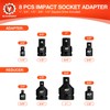 BLACKROBOT 8PCS Impact Socket Adapter Set, 1” 3/4” 1/4" 3/8"