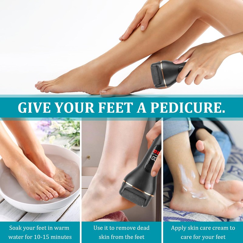 Focenat Hornhautentferner Elektrisch, Hornhaut Entfernen Fuß mit 2 Gänge, IPX7