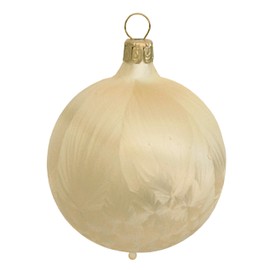 Jingle Bells Lauscha Christmas Bauble 6 cm Ice Lacquer Champagne Plain