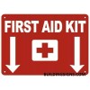 BUILDINGSIGNS.COM First Aid Kit Sign with Down Arrow (red,Reflectiv