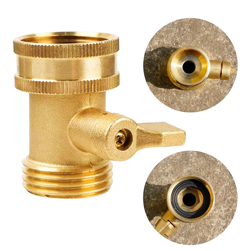 LIULO TOOL Brass Garden Hose Shut-Off Valve, 2 Pack 3/4