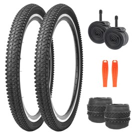 WEEROCK 26 Inch MTB Tire 26 x 1.95 (54-559) Bike Tires with 2 PCS Inner Tubes Folding Bead Replacement Tyrefor 26" MTB Mountain Bicycle Tires, Black