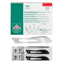 Shehadeh - Pack of 100 Sterile Scalpel Blades Figure 19 for Scalpel Holder No. 4 - Extremely Sharp