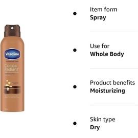Vaseline Spray and Go Body Moisturiser, Cocoa 190 ml