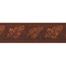 CONCORD WALLCOVERINGS ™ Wallpaper Border Damask Pattern Floral Ornaments for Cottage Bedroom Living Room, Brown, 15 ft by 7 in HG9163B