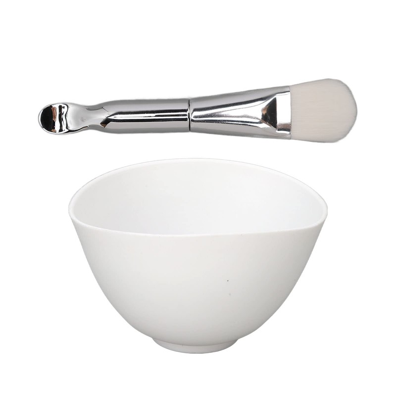 Akozon フェイスマスクミキシングボウルセット DIYフェイシャルツール シリコンブラシ ソフトブリストル フェイスマスク ボウルスパチュラ 計量カップキット ブラシスクレーパーとスプーン付き