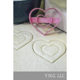 DOUBLE HEART LOVE BRIDAL SHOWER WEDDING ANNIVERSARY VALENTINE SPECIAL OCCASION COOKIE CUTTER BAKING TOOL 3D PRINTED MADE IN USA PR301