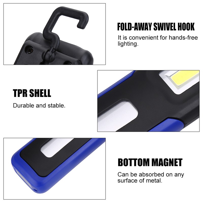 Portable USB Rechargeable LED COB Working Lamp Light Outdoor Magnet