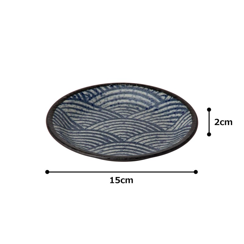 Mino W30004 Seigai Wave - Edo Komon - Serving Plate