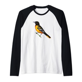 Baltimore Oriole (Icterus galbula) Bird Lover Gift Raglan Baseball Tee
