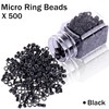 Duufin Hair Extensions Tools Kit 500 Pcs Black Micro Ring