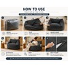Dark Grey Bean Bag Chair with Handle, Floor Sofa for